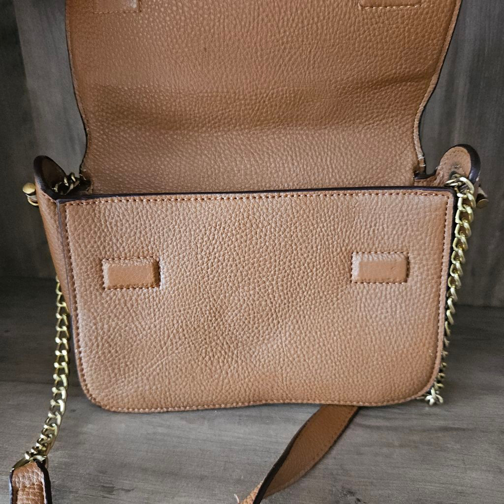 Tory Burch Chelsea Convertible Shoulder Bag Classic Tan Brown Chain Crossbody - Picture 9 of 12
